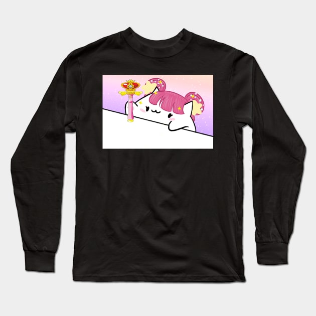 Magical Girl Cat Long Sleeve T-Shirt by Roxia